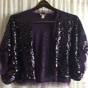 Nordstrom’s Purple Sequin Bolero Jacket - Women